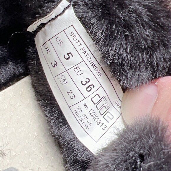 Hey Dude Britt Patchwork Java Gray Women's Comfort Shoes US / EU 36 - Faux Fur - Picture 11 of 12